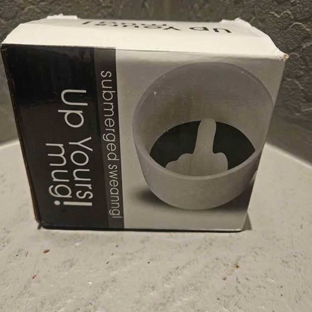 New in Box Coffee Mug 'Up Yours' Coffee Cup Gag Gift